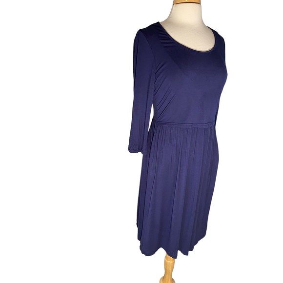 Ouges nursing dress Fit and flare Navy womens Large - Picture 1 of 7